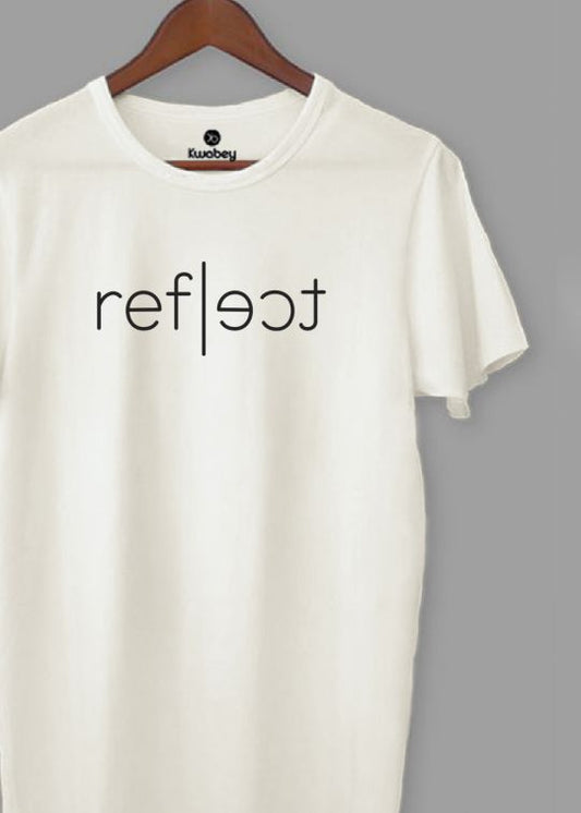 Reflect Egg Shell White Half Sleeve T-Shirt For Men