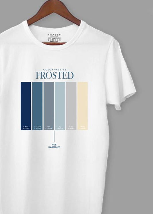 Color Palette Frosted White Half Sleeve T-Shirt For Men