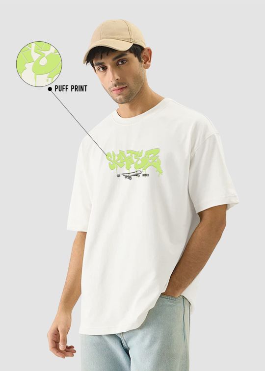 Real Skaters Off White Oversized T-shirt For Men