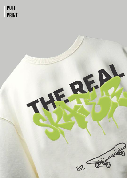 Real Skaters Off White Oversized T-shirt For Men
