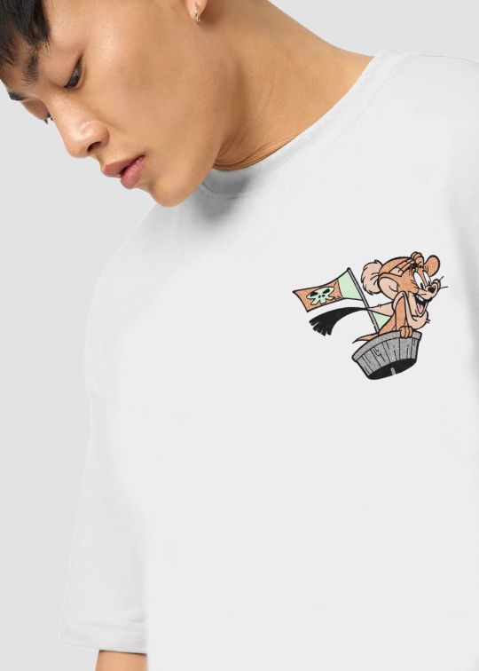 Tom & Jerry Sailing Premium White Oversize T-shirt for Men