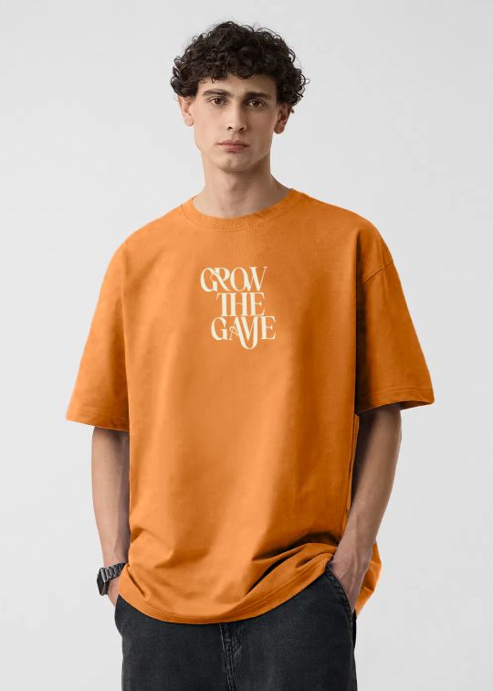 Grow The Game Premium Rust Oversize T-Shirt for Men