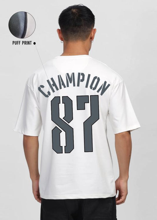 Champion 87 Permium White Oversized T-shirt For Men
