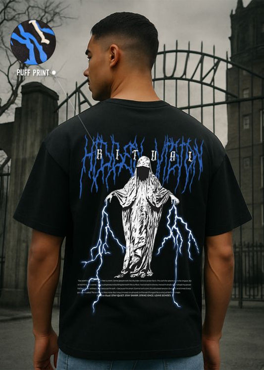 Ritual Premium Black Oversized T-shirt For Men