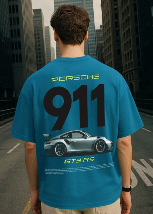 Porsche Premium Teal Oversized T-shirt For Men