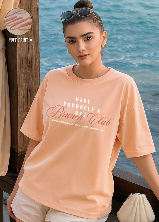 Brunch Club Peach Mouse Oversized T-shirt For Women