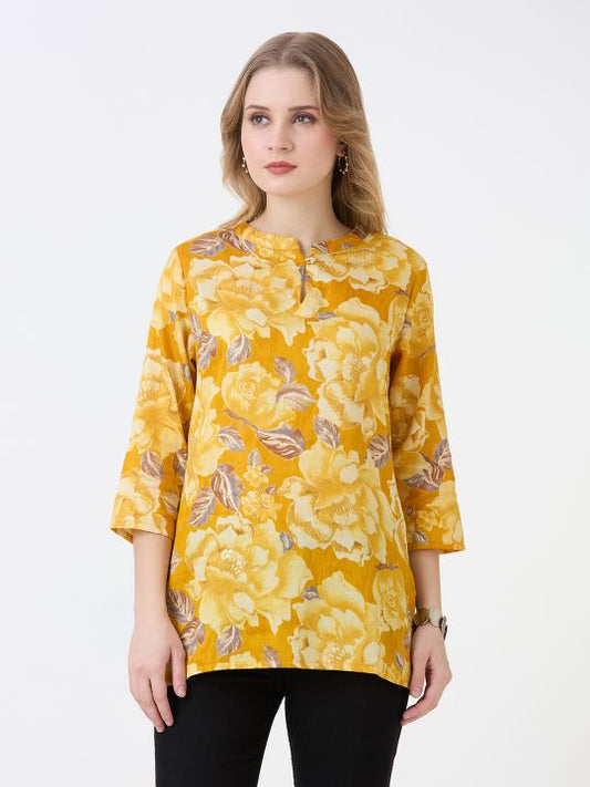 Gold Floral Kurta For Women