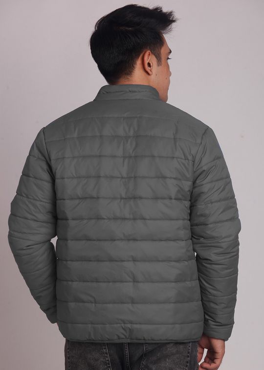 Charcoal Puffer Jacket For Men