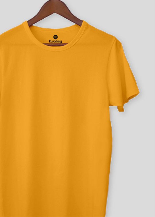 Cherish The Basic Mustard Half Sleeve T-shirt For Men