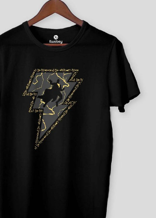 Black Adam Signature Black Half Sleeve T-shirt For Men