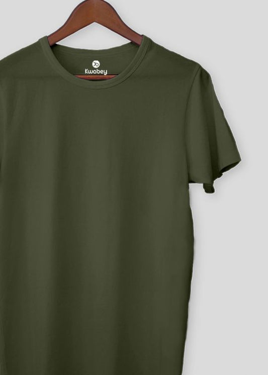 Cherish The Basic Bottle Green Half Sleeve T-Shirt For Men