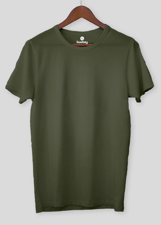 Cherish The Basic Bottle Green Half Sleeve T-Shirt For Men