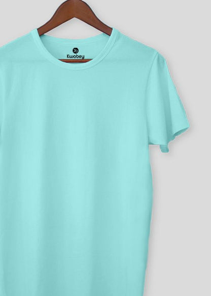 Cherish The Basic Aqua Half Sleeve T-Shirt For Men