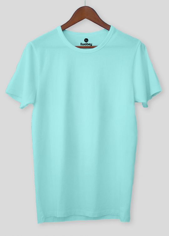 Cherish The Basic Aqua Half Sleeve T-Shirt For Men