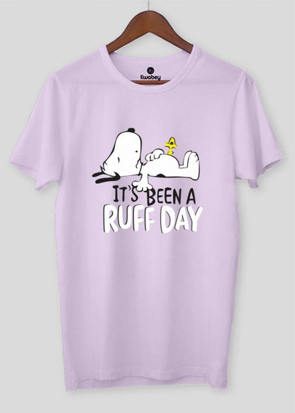 Ruff Day Lilac Half Sleeve T-Shirt For Men