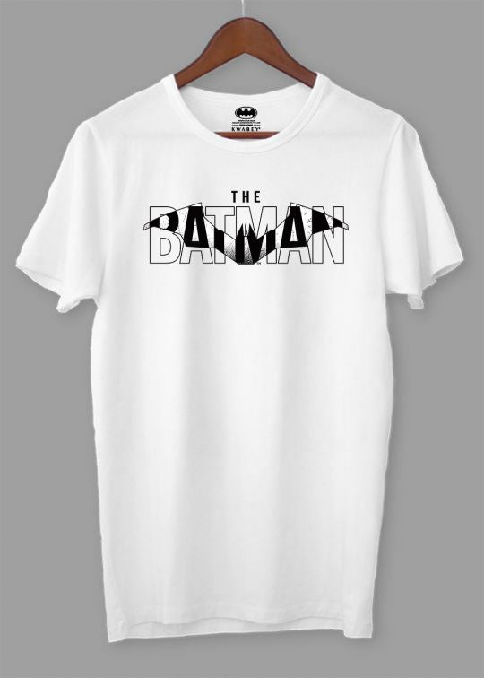 Batman Chest Print White Half Sleeve T-Shirt For Men