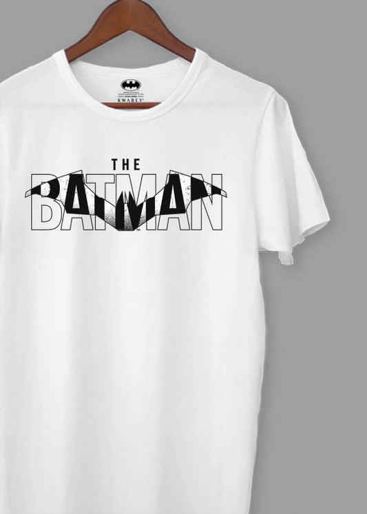 Batman Chest Print White Half Sleeve T-Shirt For Men