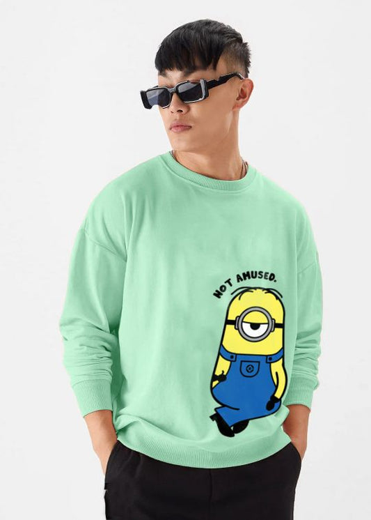 Not Amused Jade Oversized Crew Neck Sweatshirt For Men