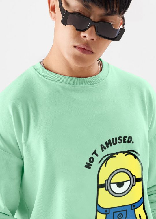 Not Amused Jade Oversized Crew Neck Sweatshirt For Men