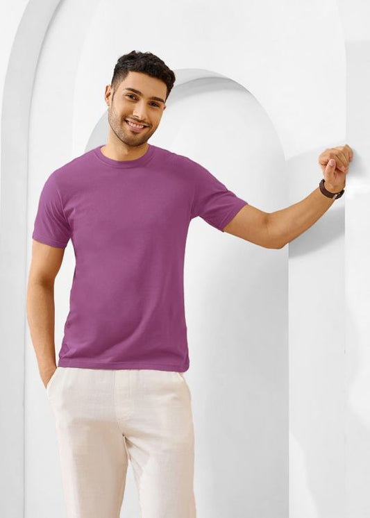 Solid Red Voilet Half Sleeve RN T-Shirt