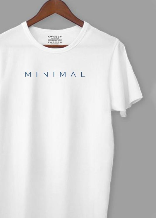 Minimal Printed White Half Sleeve T-Shirt For Men