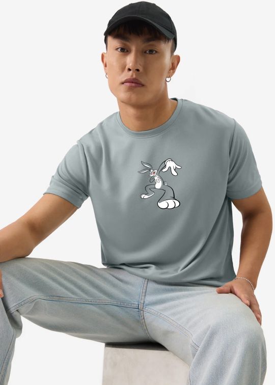 Yo Bugs Ultimate Grey Half Sleeve T-Shirt For Men