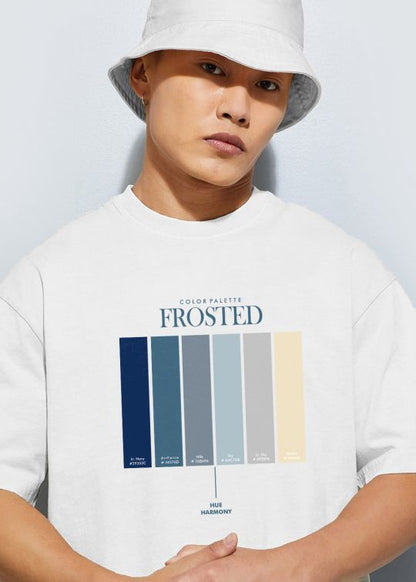 Color Palette Frosted White Half Sleeve T-Shirt For Men