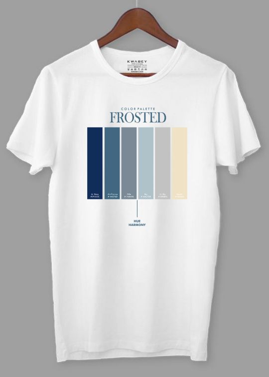 Color Palette Frosted White Half Sleeve T-Shirt For Men
