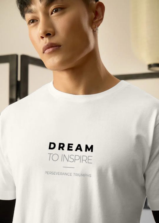 Dream To Inspire Egg Shell Half Sleeve T-shirt For Men 
