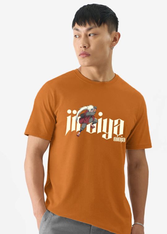 Official Naruto Jiraiya Rust Half Sleeve T-Shirt For Men
