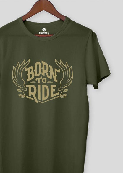 Born To Ride Military Half Sleeve T-shirt For Men