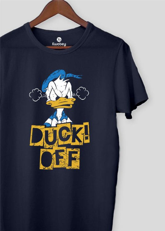Duck Off Navy Half Sleeve T-shirt For Men