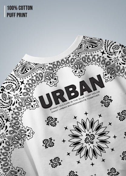 Urban Street Wear Premium White Men Oversized T-shirt 