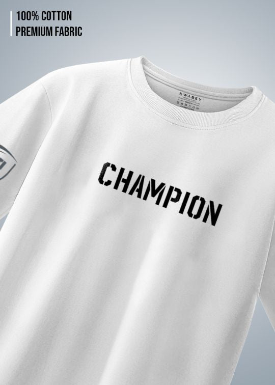 Champion 87 Permium White Oversized T-shirt For Men