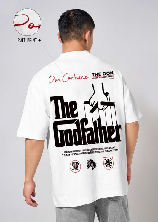 The Godfather Permium White Oversized T-shirt For Men
