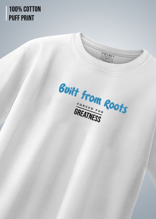 Built from Roots Premium White Men Oversized T-shirt 