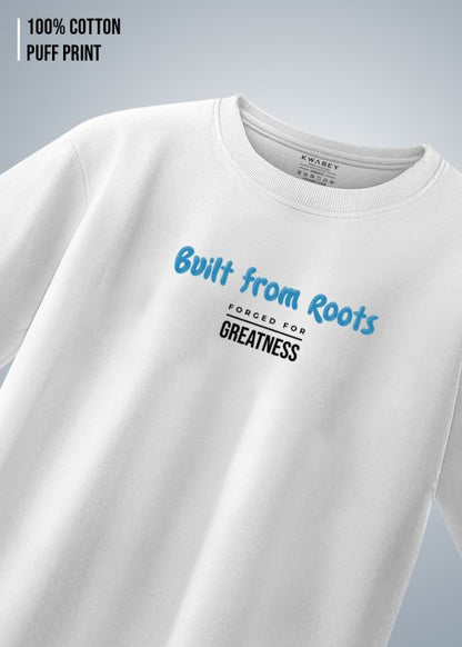 Built from Roots Premium White Men Oversized T-shirt 