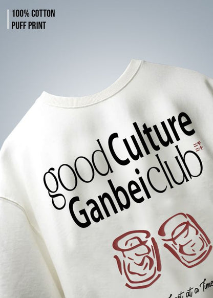 Good Culture Ganbei Club Premium Egg Shell Men Oversized T-shirt 