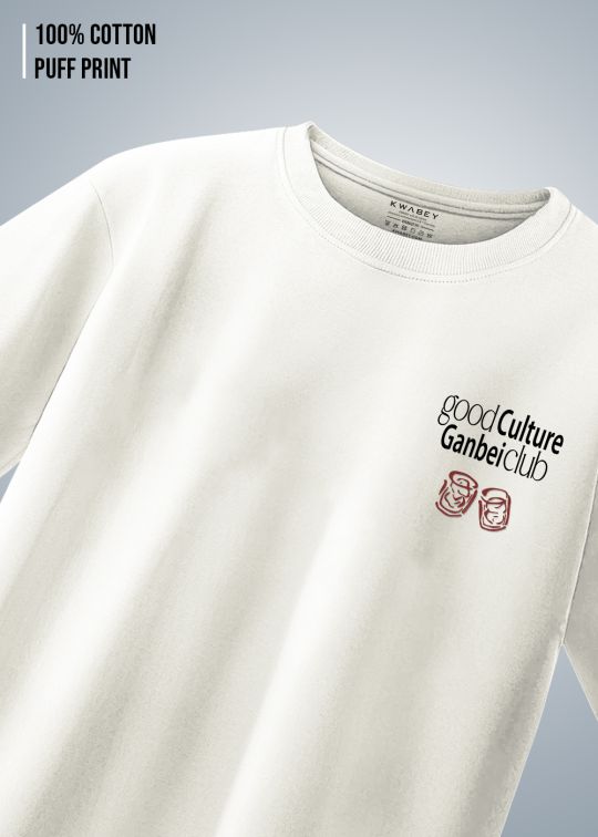 Good Culture Ganbei Club Premium Egg Shell Men Oversized T-shirt 