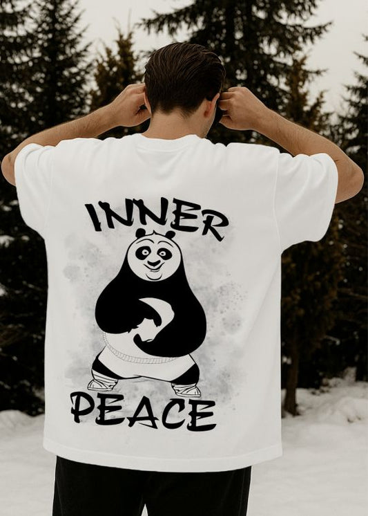 Inner Peace Premium White Oversized T-shirt For Men