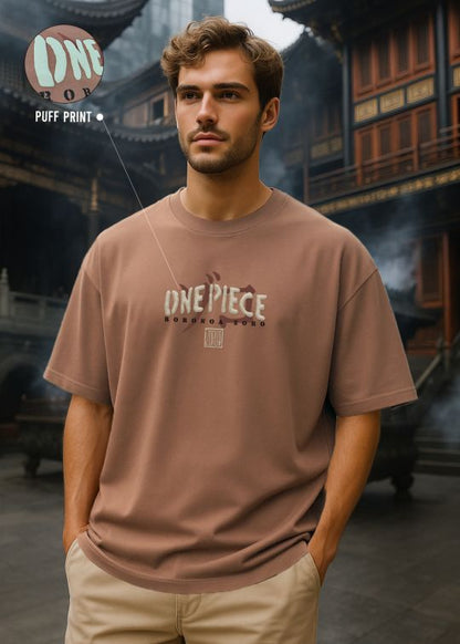 One Piece Zoro Premium Mocha Oversized T-shirt For Men