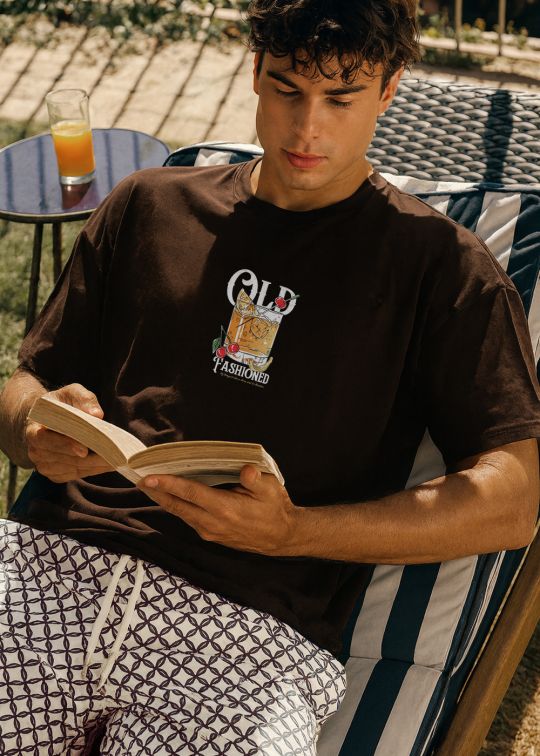Old Fashioned Sip Premium Coffee Oversized T-shirt For Men