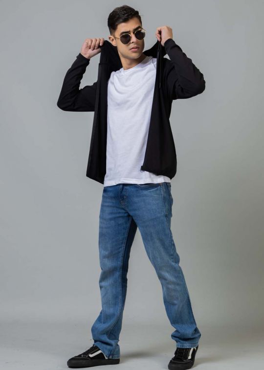 All Season Black Hoodie Sweatshirt For Men