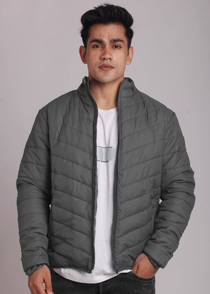 Charcoal Puffer Jacket For Men