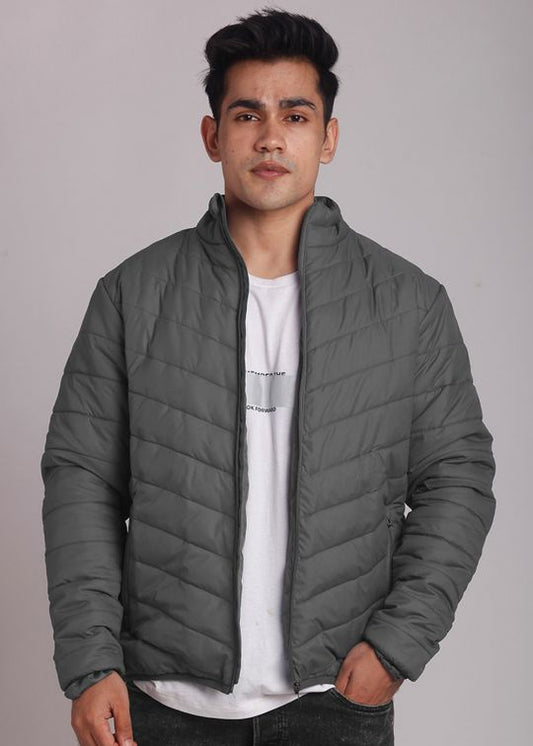 Charcoal Puffer Jacket For Men