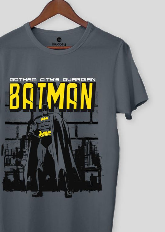 Batman Stone Grey Half Sleeve T-shirt For Men