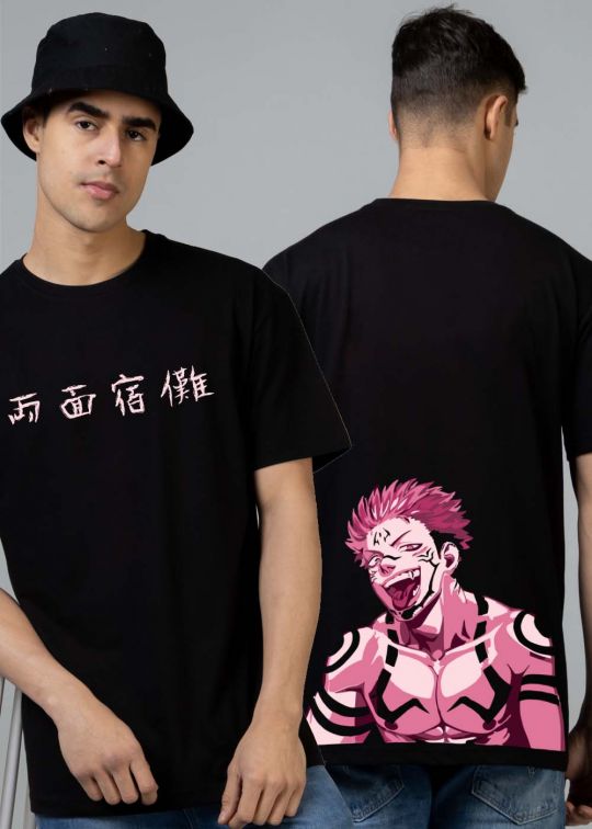 Anime Black Oversized T Shirt For Men - kwabey.com