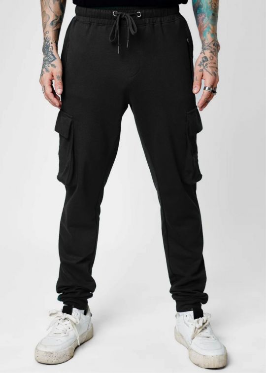 Black Cargo Jogger For Men - kwabey.com