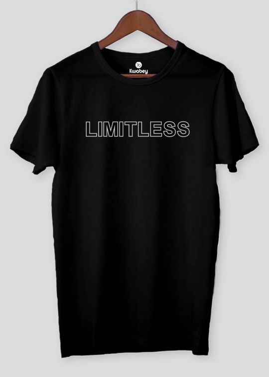 Limitless Black Half Sleeve T Shirt For Men - kwabey.com
