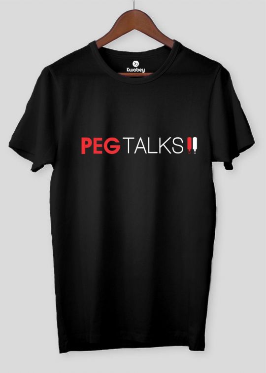 Peg Talks Black Half Sleeve T Shirt For Men